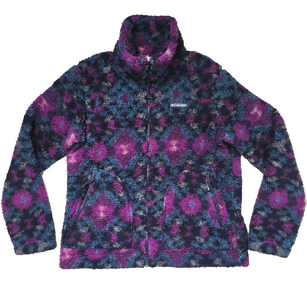 Columbia Jacket Women's M Winter Pass Sherpa Fleece Nocturne Multi Color